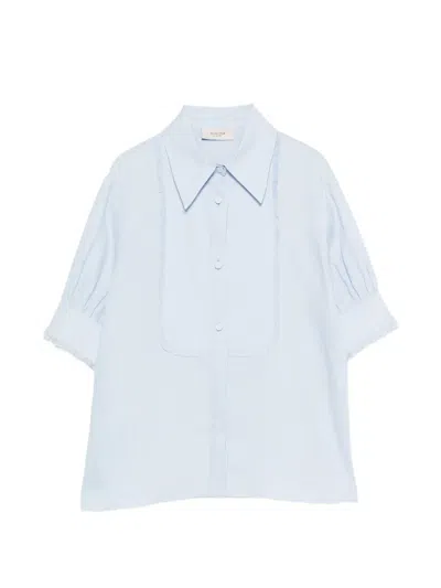 Agnona Fringed-detail Shirt In Blue