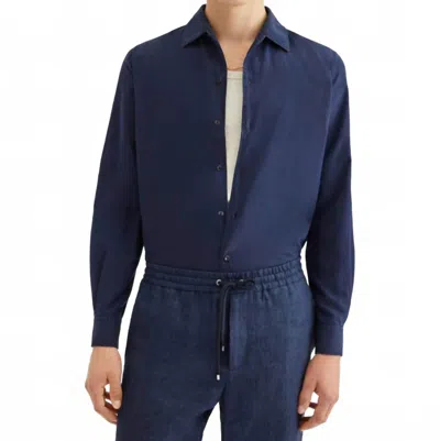 Agnona Garment Dyed Shirt In Navy In Multi