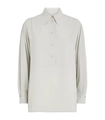 Agnona Gathered Blouse In Gray