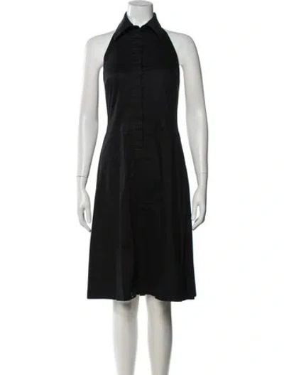 Pre-owned Agnona Halterneck Knee-length Dress In Black