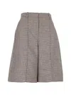 Agnona Houndstooth-pattern Wide-leg Shorts In Multi