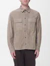 Agnona Patch-pockets Shirt Leather Jacket In Brown