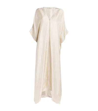 Agnona Jacquard Long Poncho In Beige