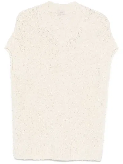 Agnona Pullunder Aus Jersey In Weiss