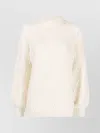 Agnona Knitwear With Balloon Sleeves And Chunky Knit In Neutral