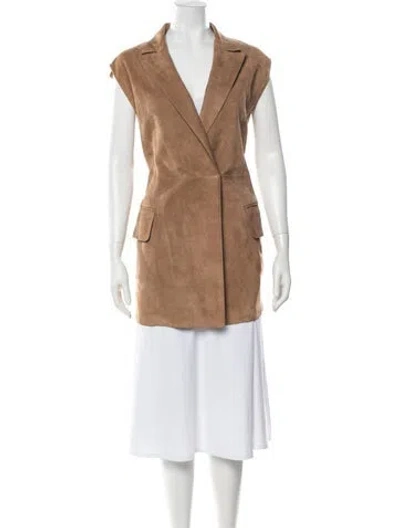 Pre-owned Agnona Lambskin Coat In Brown