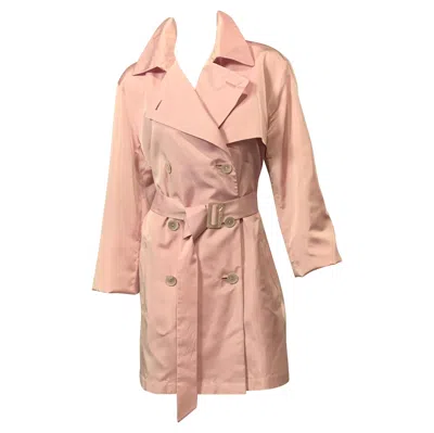 Pre-owned Agnona Lavender Silk Trench Coat In Purple