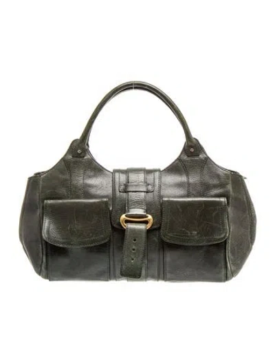 Pre-owned Agnona Leather Top Handle Bag In Black