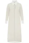 AGNONA LINEN, CASHMERE AND SILK KNIT SHIRT DRESS