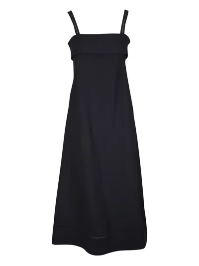 Agnona Linen Dress In Black