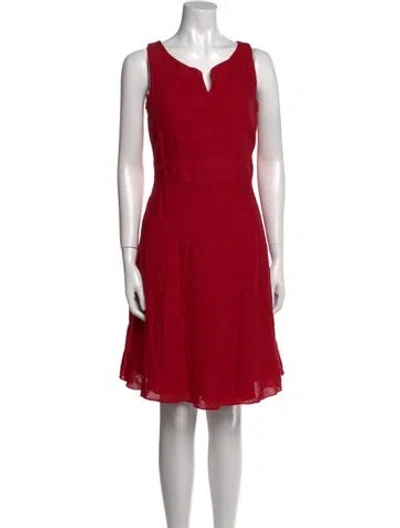 Pre-owned Agnona Linen Knee-length Dress In Red