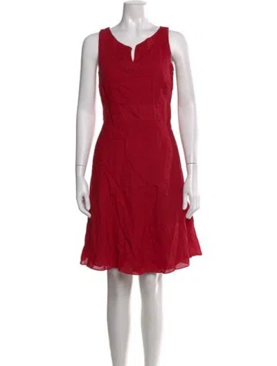 Pre-owned Agnona Linen Knee-length Dress In Red