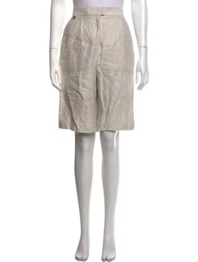 Pre-owned Agnona Linen Knee-length Shorts In Neutrals