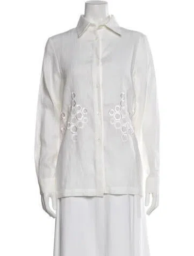 Pre-owned Agnona Linen Long Sleeve Top In Neutral