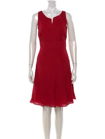 Pre-owned Agnona Linen Mini Dress In Red
