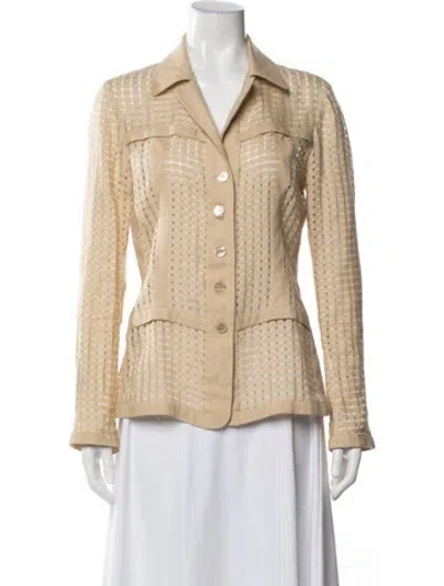 Pre-owned Agnona Linen Patterned Jacket In Neutral