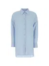 Agnona Light Blue Relaxed Solid Shirt In Blue