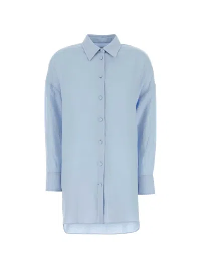 Agnona Light Blue Relaxed Solid Shirt