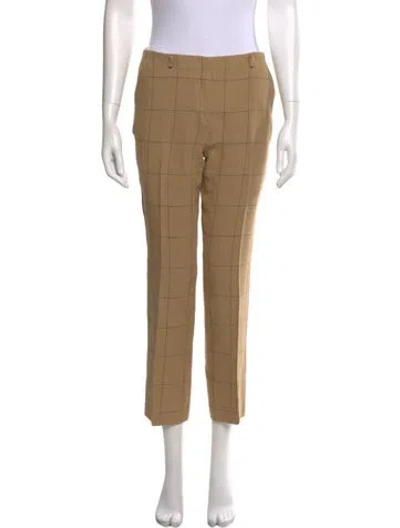 Pre-owned Agnona Linen Straight Leg Pants In Neutral