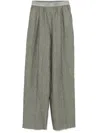 Agnona Linen Trousers In Green