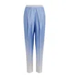 Agnona Linen Wide-leg Jane Trousers In Blue