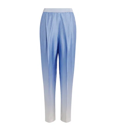 Agnona Linen Wide-leg Jane Trousers In Blue
