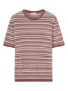 Agnona Linsee Jacquard Striped Knit T-shirt In Multi