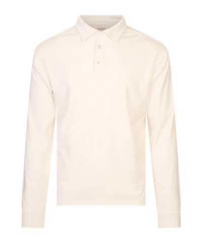 Agnona Long-sleeved Polo Shirt In Neutral