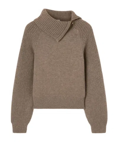 Agnona Long-sleeved Sweater In Gray