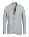Agnona Man Blazer Azure Size 40 Linen, Cotton In Blue