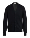 Agnona Man Cardigan Midnight Blue Size S Cashmere In Black