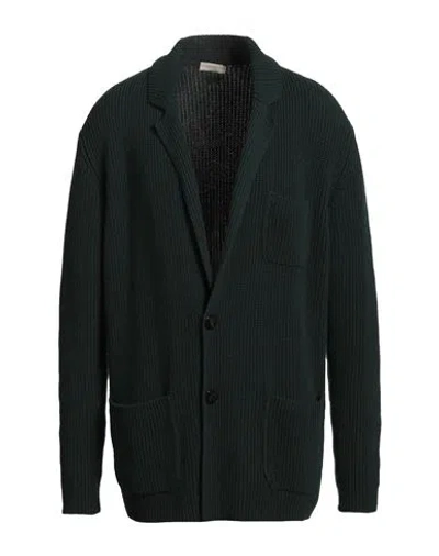 Agnona Man Cardigan Dark Green Size M Cashmere In Black