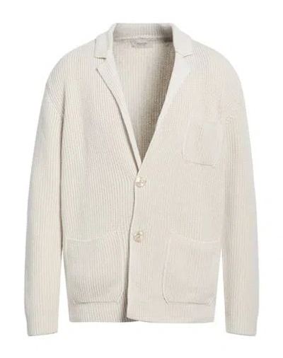 Agnona Man Cardigan Light Grey Size M Cotton, Cashmere In White