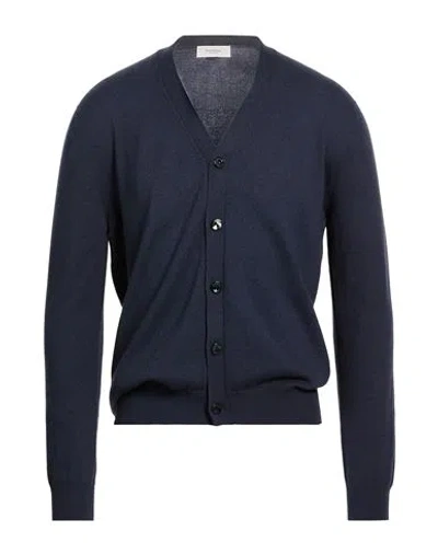 Agnona Man Cardigan Midnight Blue Size M Cotton, Cashmere