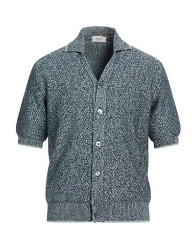 Agnona Man Cardigan Midnight Blue Size Xl Cotton, Silk, Cashmere