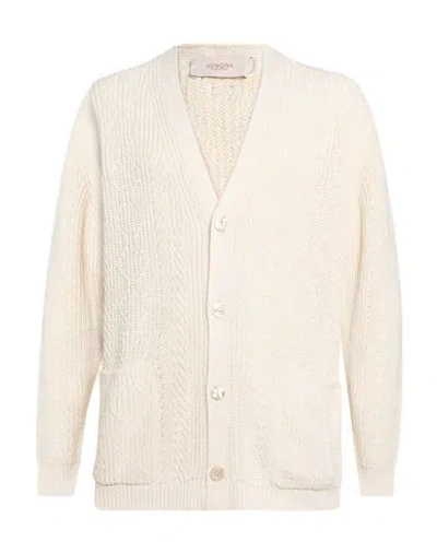 Agnona Man Cardigan Off White Size L Cotton, Linen, Cashmere