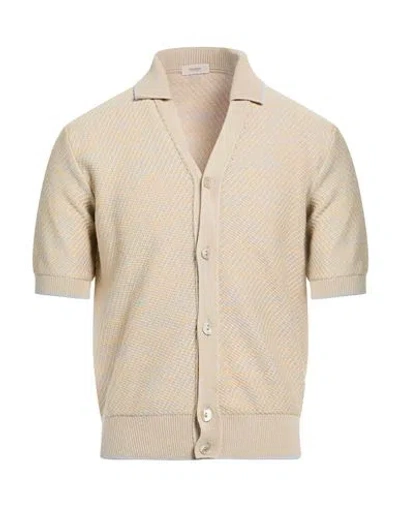 Agnona Man Cardigan Pastel Yellow Size M Cotton, Silk, Cashmere In Neutral