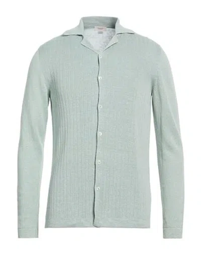 Agnona Man Cardigan Sage Green Size S Linen, Silk
