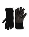 Agnona Man Gloves Midnight Blue Size L Cashmere, Lambskin In Black