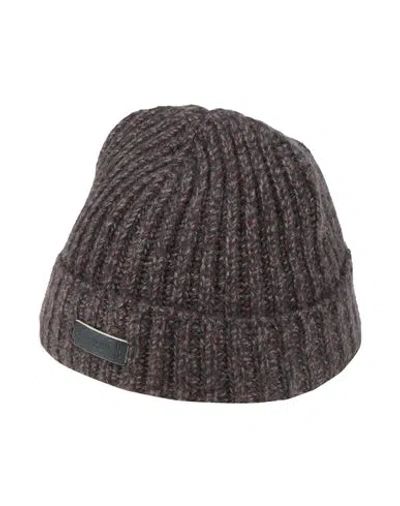 Agnona Man Hat Burgundy Size Onesize Cashmere In Brown