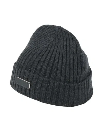 Agnona Man Hat Charcoal Size Onesize Cashmere In Black