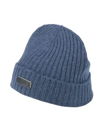 Agnona Man Hat Navy Size Onesize Cashmere In Blue