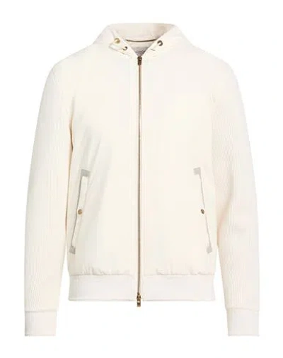 Agnona Man Jacket Ivory Size 38 Polyester, Cotton, Cashmere In White