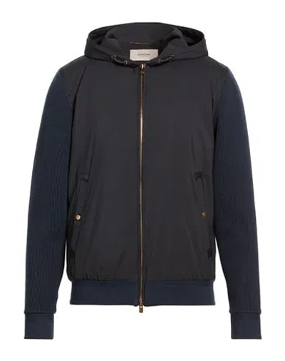 Agnona Man Jacket Navy Size 38 Polyester, Cotton, Cashmere In Blue