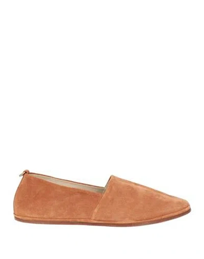 Agnona Man Loafers Tan Size 10 Leather In Multi