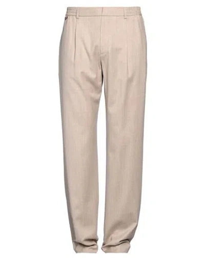 Agnona Man Pants Beige Size 34 Wool, Silk