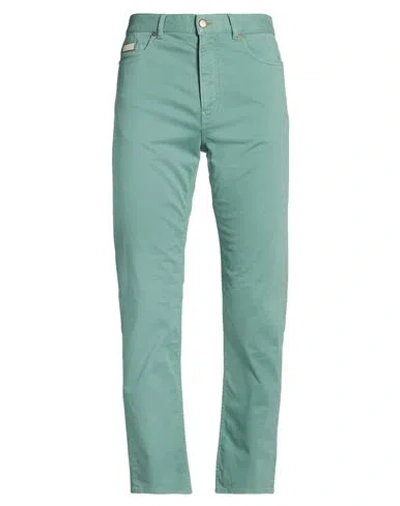 Agnona Man Pants Emerald Green Size 32 Cotton, Elastane