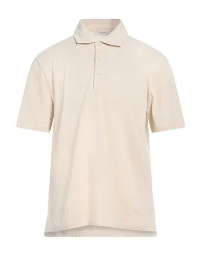 Agnona Man Polo Shirt Beige Size M Cotton, Cashmere, Metal In Neutral
