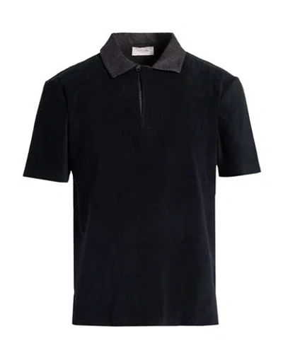 Agnona Man Polo Shirt Black Size M Cotton, Polyamide, Elastane