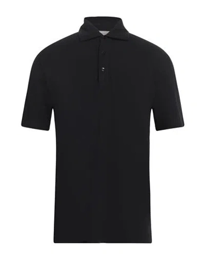 Agnona Man Polo Shirt Black Size Xxl Cotton, Cashmere, Metal